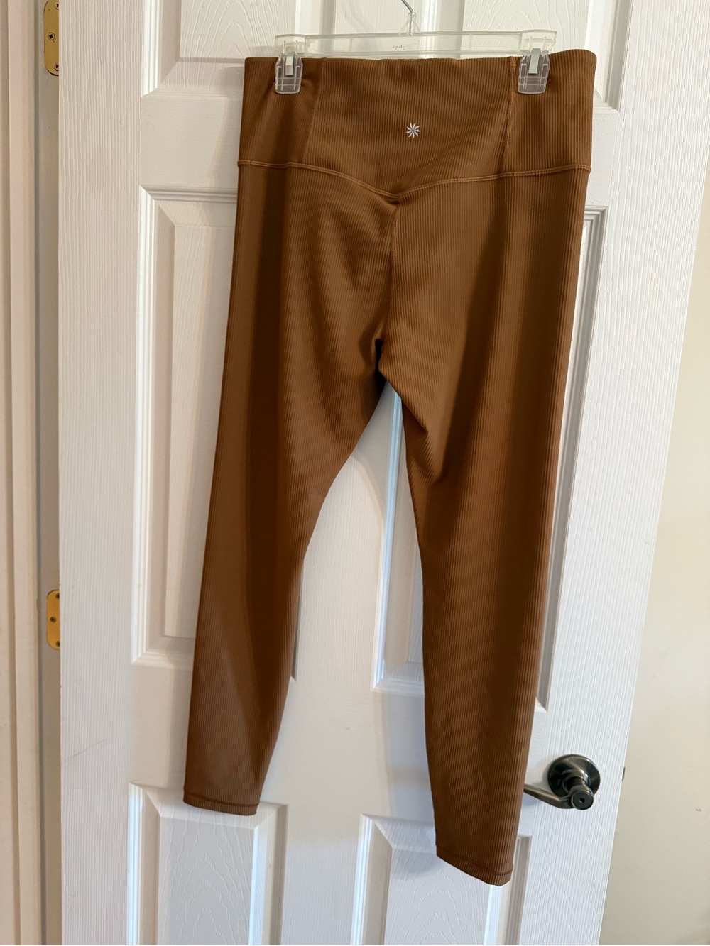 Athleta Womens Ribbed High-Waist Leggings in Brown. Size Large. - Picture 2 of 8
